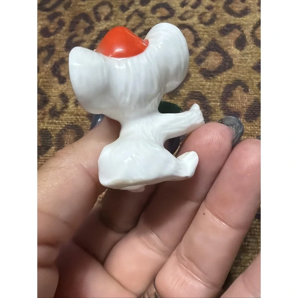 Vintage Napcoware Christmas Mouse Candle Hugger Holder Wreath Red Hat Tree 2